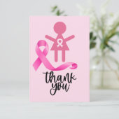 ピンクリボンを持つ乳がん認識度 サンキューカード (スタンド正面)
