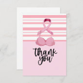 ピンクリボンを持つ乳がん認識度 サンキューカード (正面/裏面)