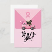 ピンクリボンを持つ乳がん認識度 サンキューカード (正面/裏面)