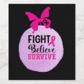 ピンクリボンを持つ乳がん認識度 ワインラベル (シングルラベル)