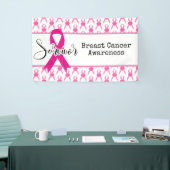 ピンクリボンを持つ乳がん認識度 横断幕 (トレードショー)