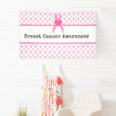ピンクリボンを持つ乳がん認識度 横断幕 (インサイチュ)