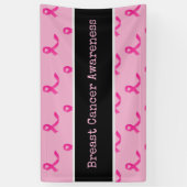 ピンクリボンを持つ乳がん認識度 横断幕 (縦)