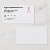 ピンクリボンアポイントメントアラーム 予約カード (正面/裏面)