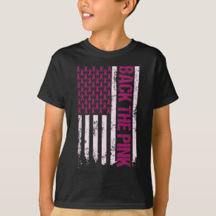 ピンクリボンアメリカ国旗の乳がん患者 Tシャツ