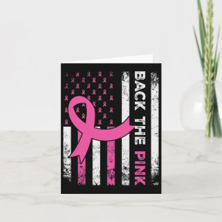 ピンクリボンアメリカ国旗の乳がんAを食べる カード