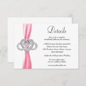 ピンクリボンインフィニティ結婚ハートの詳細 エンクロージャーカード (正面/裏面)