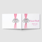 ピンクリボンインフィニティ結婚ハートズゲストブック ゲストブック (全面)