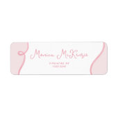 ピンクリボンウェーブミニマリスト差出人住所ラベル ラベル (正面)