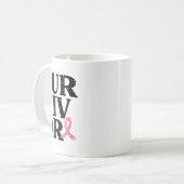 ピンクリボンウォリアー乳がん認識度女性 コーヒーマグカップ (正面左)