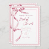 ピンクリボンエレガントブライダルシャワー 招待状 (正面/裏面)