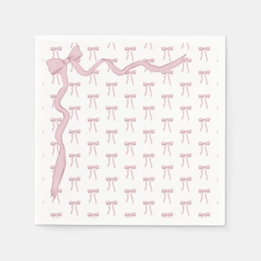 ピンクリボンエレガント赤ちゃんシャワー スタンダードカクテルナプキン (正面)