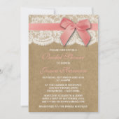 ピンクリボンオンクラフト&レースブライダルシャワー 招待状 (正面)