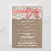 ピンクリボンオンバーラップ&レースブライダルシャワー 招待状 (正面)