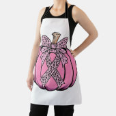 ピンクリボンカボチャ顔ハロウィーン乳がん エプロン (インサイチュ)