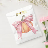 ピンクリボンカボチャ、コケット秋カボチャ弓 フェイバーバッグ (封をした状態)