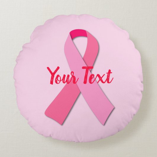 ピンクリボンキーチェーン ラウンドクッション (正面)