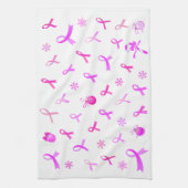 ピンクリボンクリスマス キッチンタオル (縦)