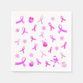 ピンクリボンクリスマス スタンダードカクテルナプキン (正面)