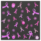 ピンクリボンクリスマス ファブリック (クローズアップ)