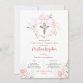 ピンクリボンクレストガールファースト聖餐式 招待状 (正面)