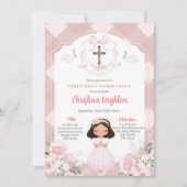 ピンクリボンクレストガールファースト聖餐式 招待状 (正面)