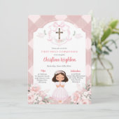 ピンクリボンクレストガールファースト聖餐式 招待状 (スタンド正面)