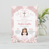 ピンクリボンクレストガールファースト聖餐式 招待状 (スタンド正面)