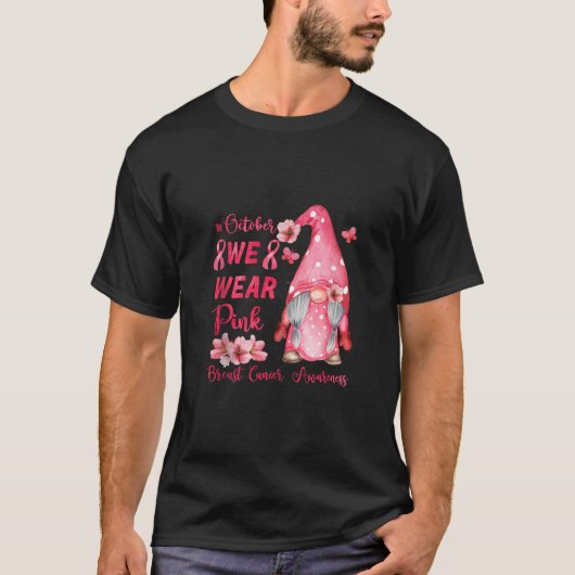 ピンクリボングノーム乳がん啓発サポート Tシャツ (正面)