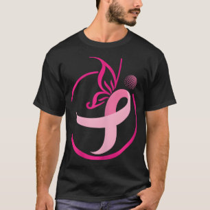 ピンクリボンゴルフS – 蝶の乳がん Tシャツ