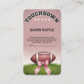 ピンクリボンサッカータッチダウン赤ちゃんシャワー エンクロージャーカード (正面)
