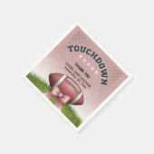 ピンクリボンサッカータッチダウン赤ちゃんシャワー スタンダードカクテルナプキン (角)