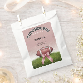 ピンクリボンサッカータッチダウン赤ちゃんシャワー フェイバーバッグ