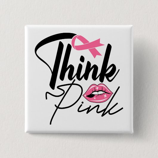 ピンクリボンサバイバー乳がん戦闘機 缶バッジ (正面)