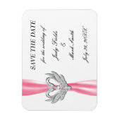 ピンクリボンシルバースワンズ日付磁石を保存 マグネット (縦)