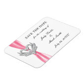 ピンクリボンシルバースワンズ日付磁石を保存 マグネット (左側)