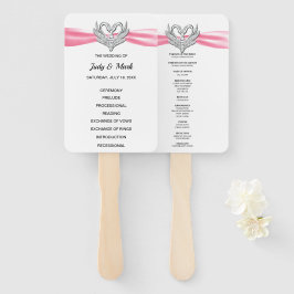 ピンクリボンシルバースワン結婚式 プログラムファン ハンドファン