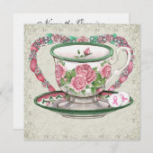 ピンクリボンスイートティーパーティー- SRF 招待状 (正面/裏面)