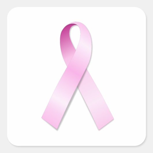 ピンクリボンスクエアステッカー スクエアシール (正面)