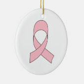 ピンクリボンスケッチ セラミックオーナメント (右)