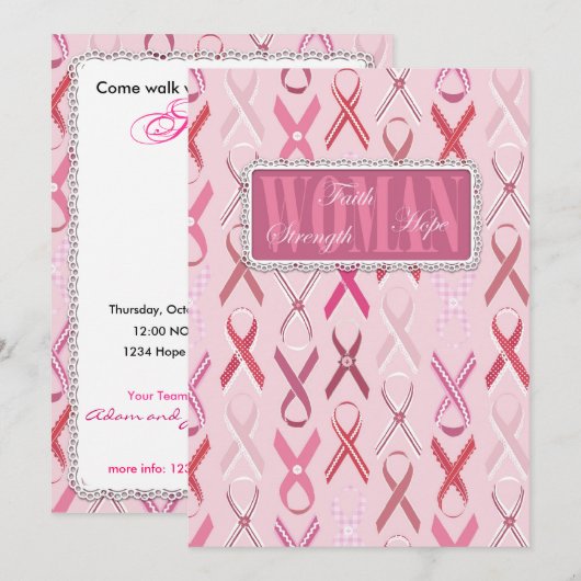 ピンクリボンズ招待状 招待状 (正面/裏面)