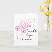 ピンクリボンタンデリオン信仰ホープ愛の胸カンス カード (黄色い花)