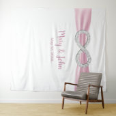 ピンクリボンダイヤモンドインフィニティウェディングバックドロップ タペストリー (インサイチュ(横))