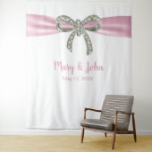 ピンクリボンダイヤモンドボウ結婚の背景 タペストリー (インサイチュ)