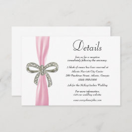 ピンクリボンダイヤモンドボウ結婚ズ詳細 エンクロージャーカード