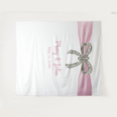 ピンクリボンダイヤモンドボーウェディングバックドロップ タペストリー (正面(横))