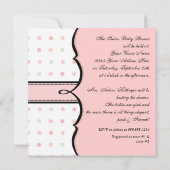 ピンクリボンツイン女子フランスのボードット旋回 招待状 (裏面)