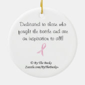 ピンクリボンテディベアクリスマスオーナメント セラミックオーナメント (裏面)