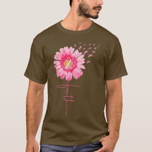 ピンクリボンデイジー信仰乳がん認識度M Tシャツ
