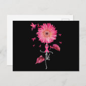 ピンクリボンデイジー信仰 – 乳がん認識度 ポストカード (正面/裏面)